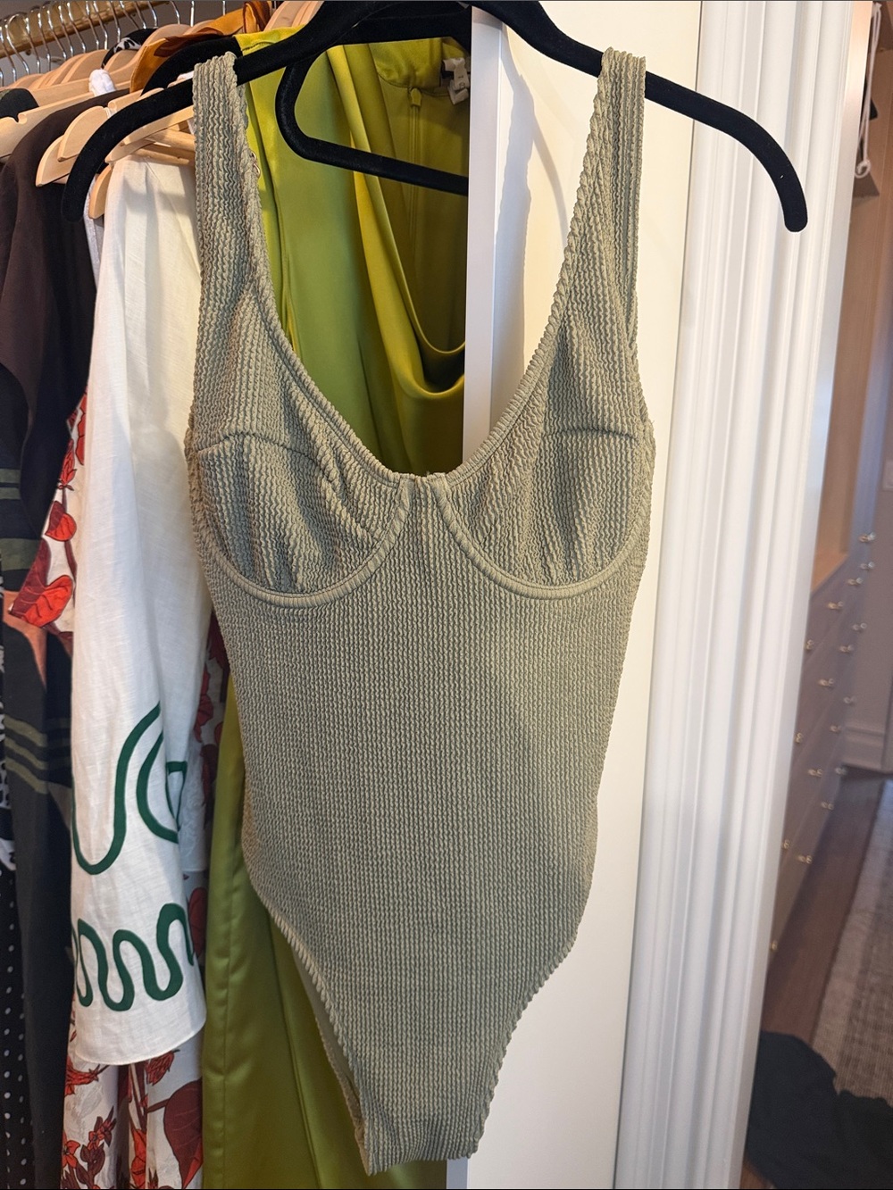 Somerfield Swim Olive Green Textured One-Piece Swimsuit